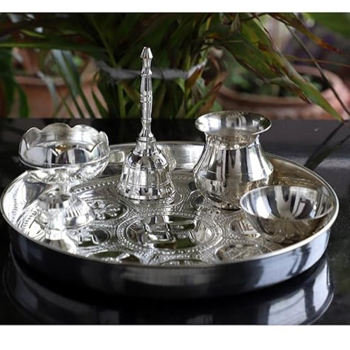 Silver Plated Pooja Aarti Thali