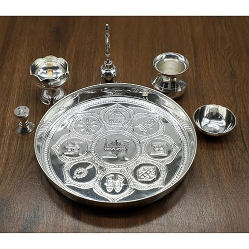 Silver Plated Pooja Aarti Thali