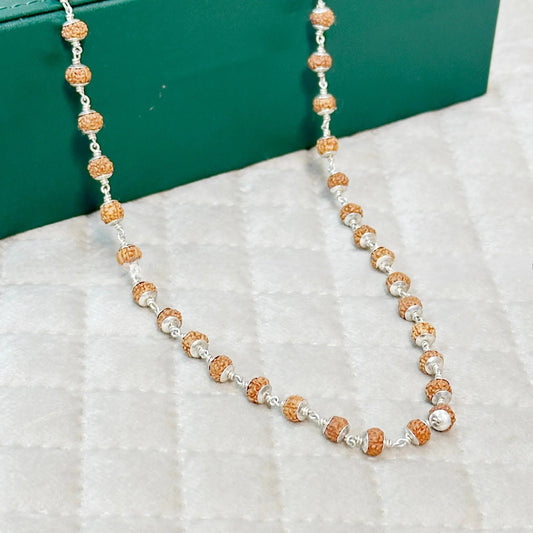 silver rudraksha mala