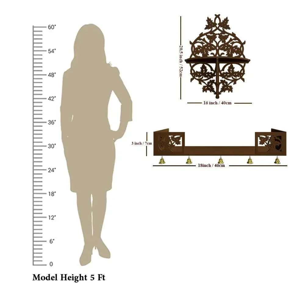 Wall Hanging Brown Wooden Temple