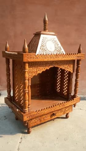 Hand-Carved Wooden Temple