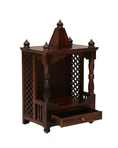 Handcrafted Wooden Temple for Home