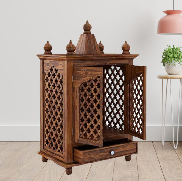 Wooden pooja mandir for home design