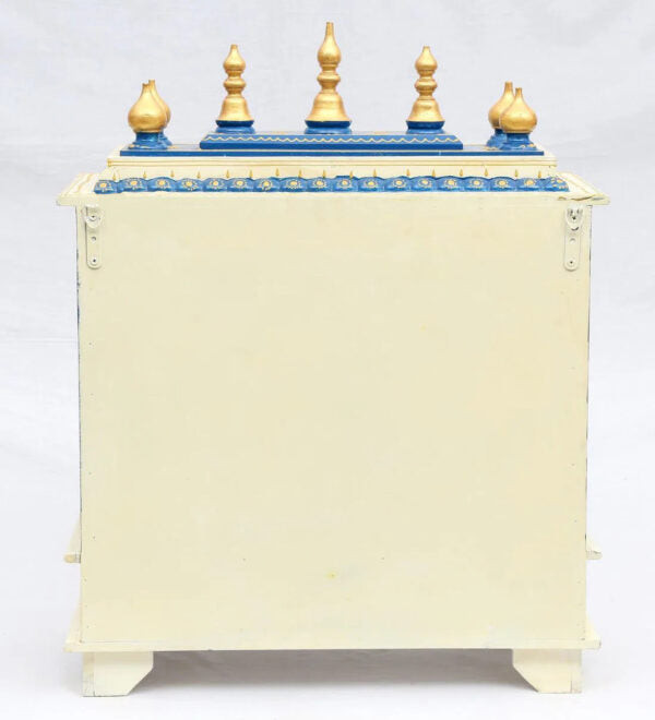 Multi-Blue Wooden Pooja Mandir for Home Online