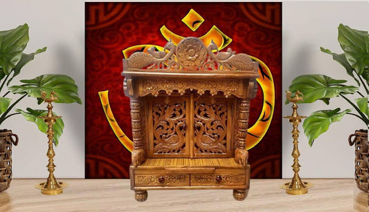 handcrafted Sheesham wood temple