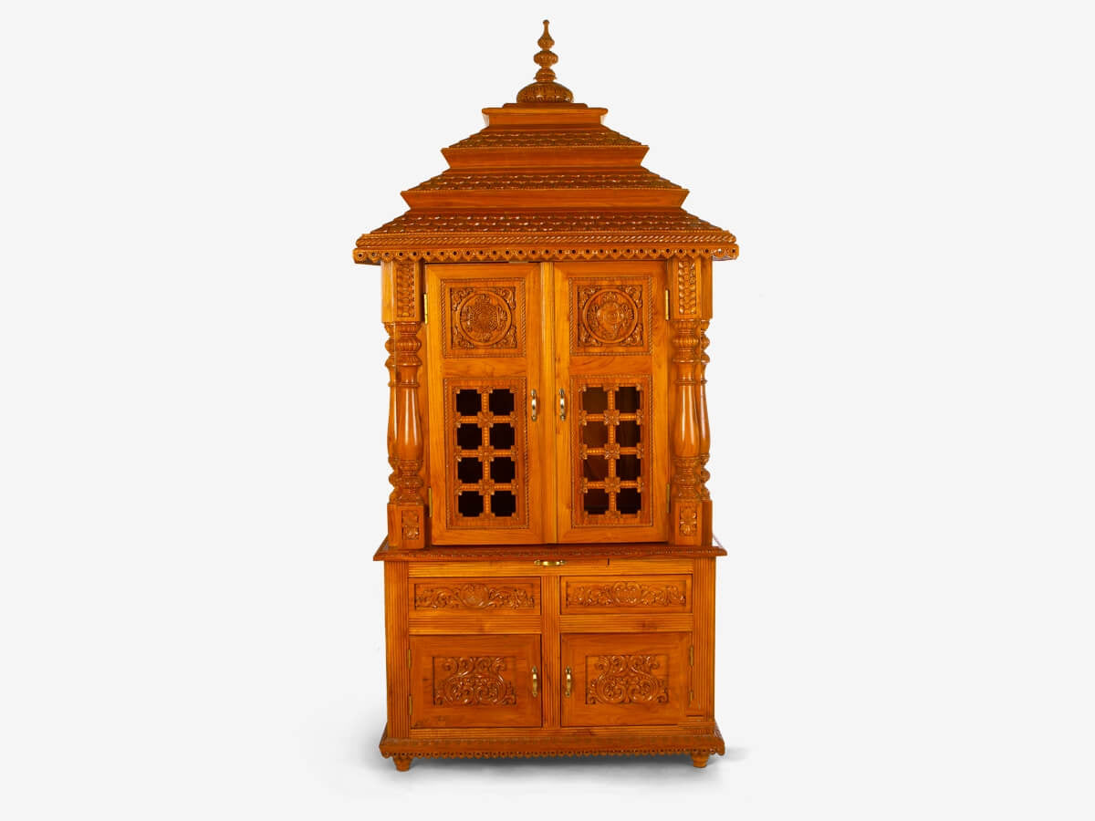 Handicraft Teak Wood Pooja Mandir for Home