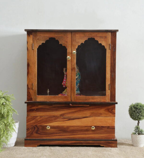 Sheesham Wood Large Pooja Mandir for Home Online