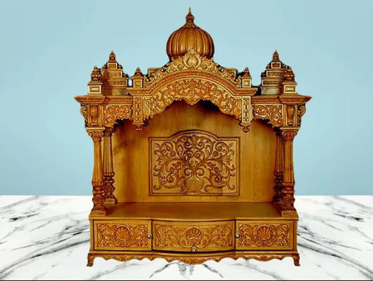 Teak Wood Pooja Mandir For Home
