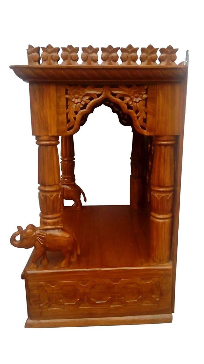 Teak Wood Temple with Elephant Online