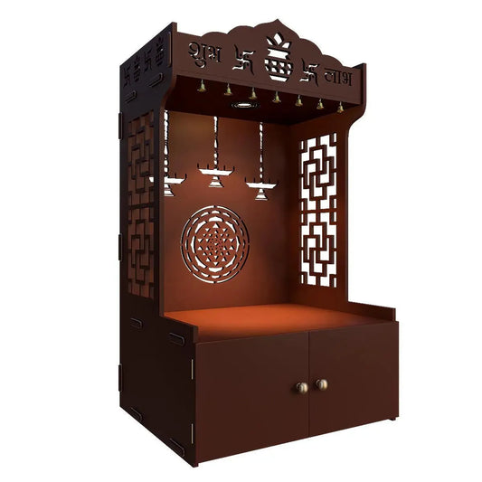 brown wooden pooja mandir