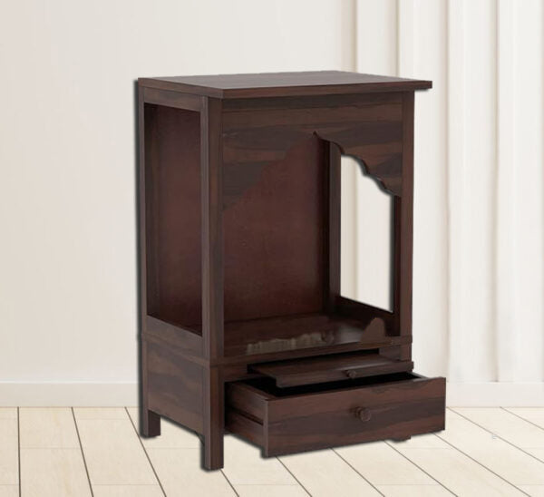 Walnut Finish Wooden Pooja Mandir for Home