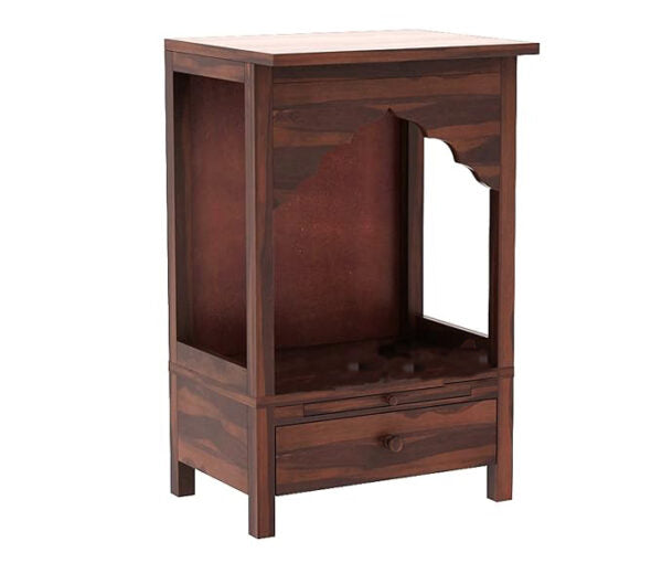 Walnut Finish Wooden Pooja Mandir for Home