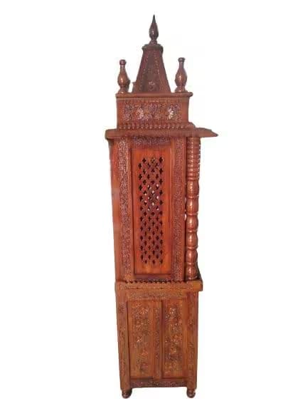 Wooden Mandir with Bottom Storage