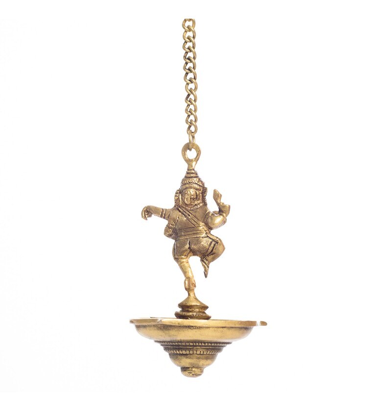 lord ganesha brown brass idol