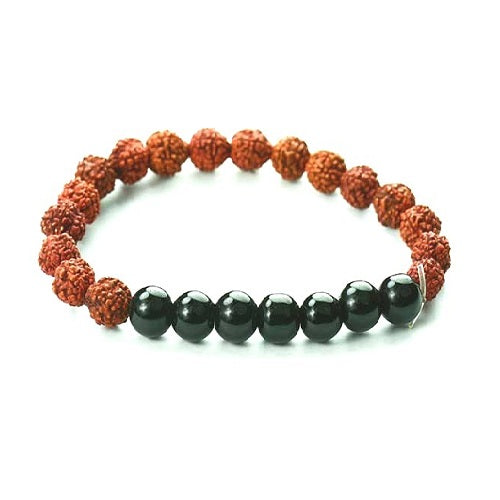 Rudraksha Green Jade Bracelet