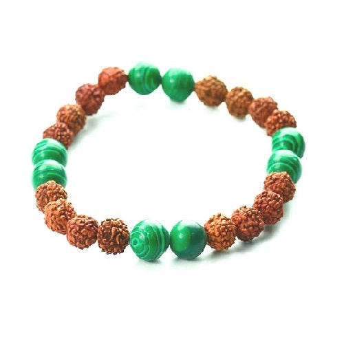 Rudraksha Malachite Bracelet