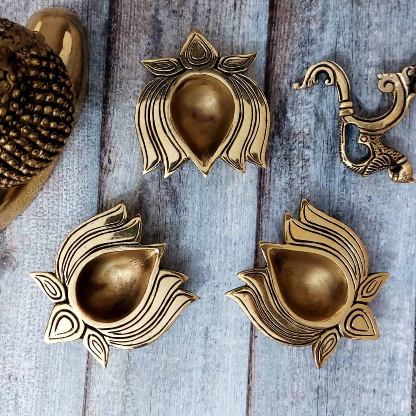 Elegant Brass Lotus Diya