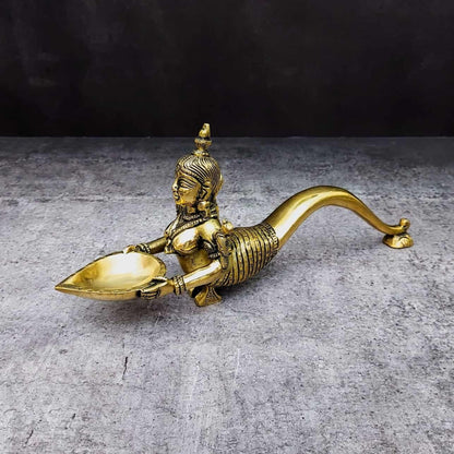 Brass Naga Kanya Diya