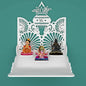 White Wooden Pooja Mandir with Shelf