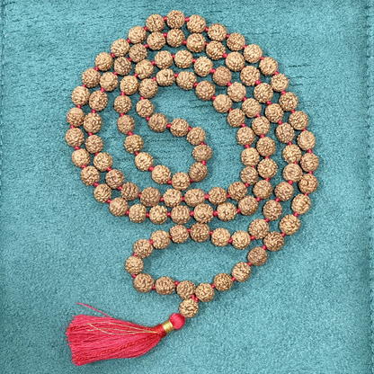 5 Mukhi Rudraksha Japa Mala 108 Beads for Peace