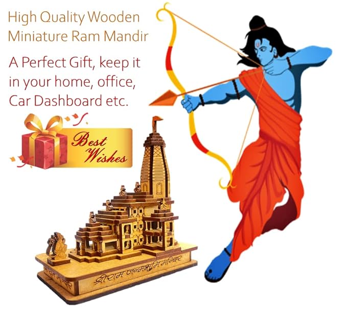 Shri Ram Mandir Ayodhya Miniature for Car Dashboard