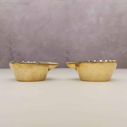 Brass Swastik Diya Pair