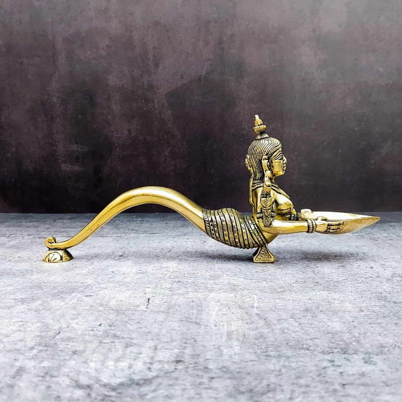 Brass Naga Kanya Diya