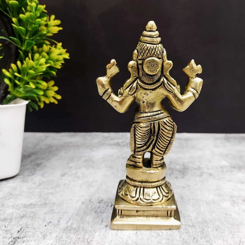 Brass Standing Ganesha Idol