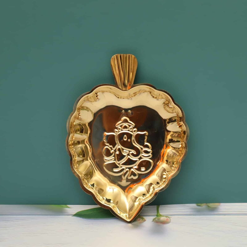 Ganesh Pan Leaf Thali - Brass