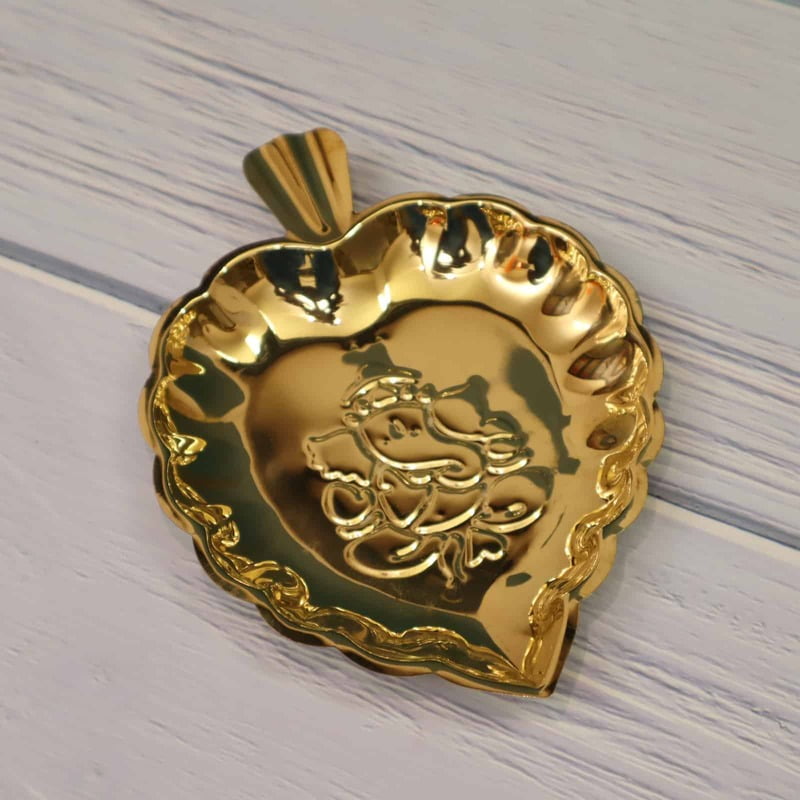 Ganesh Pan Leaf Thali - Brass