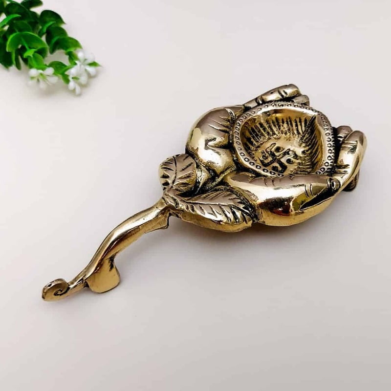 Hand Shaped Brass Diya