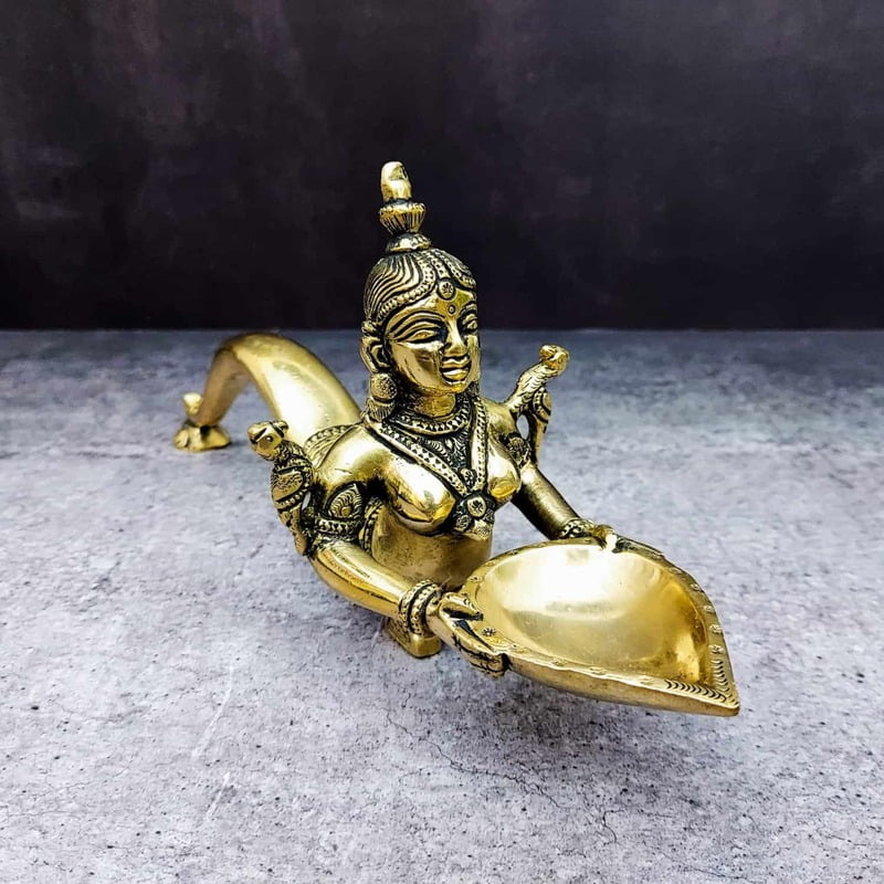 Brass Naga Kanya Diya