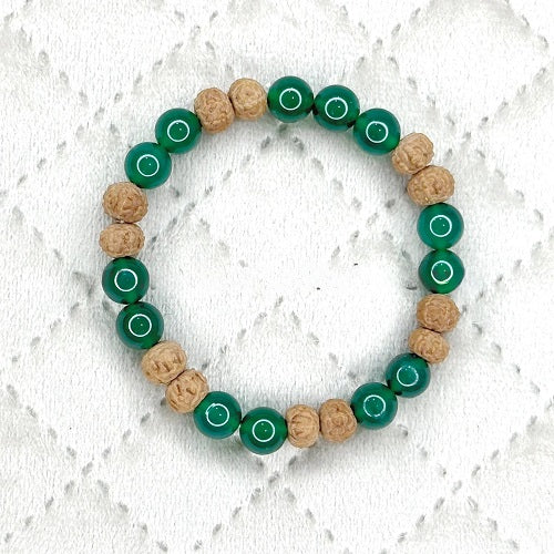 7 Mukhi Rudraksha Green Jade Bracelet