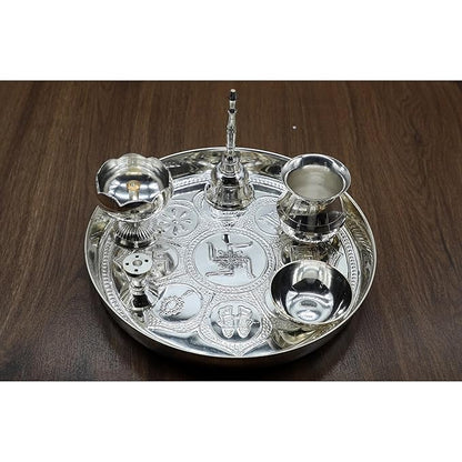 Silver-Plated Pooja Aarti Thali