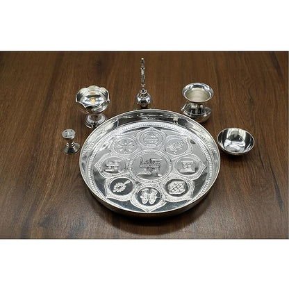 Silver-Plated Pooja Aarti Thali