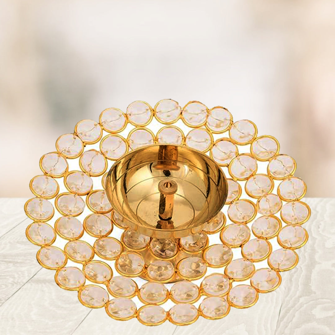 Round Crystal Diya