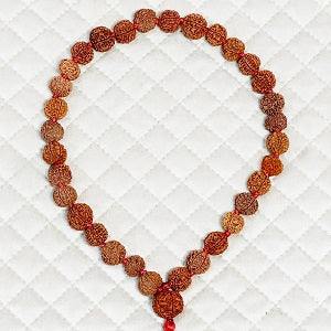 Rudraksha mala with round beads