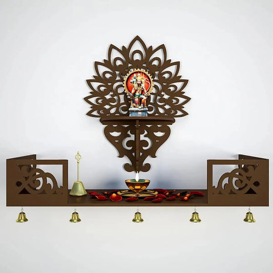 Brown Wooden Wall Temple with Shelf