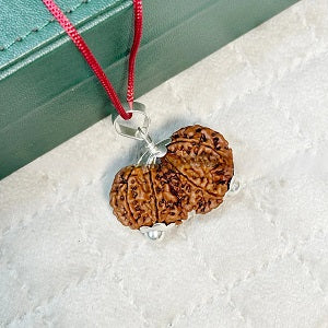 Gauri Shankar Rudraksha Silver Pendant