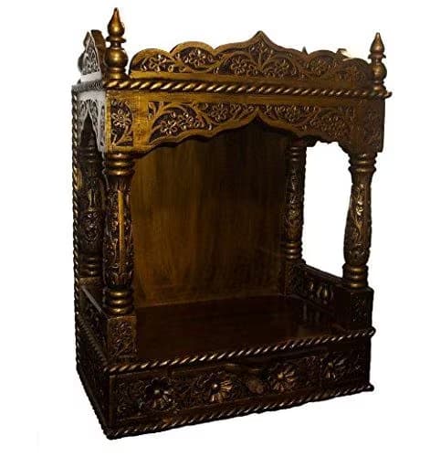 Teak Wood Mandir for Home and Office