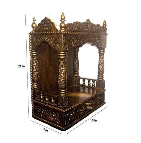 Teak Wood Mandir for Home and Office Online