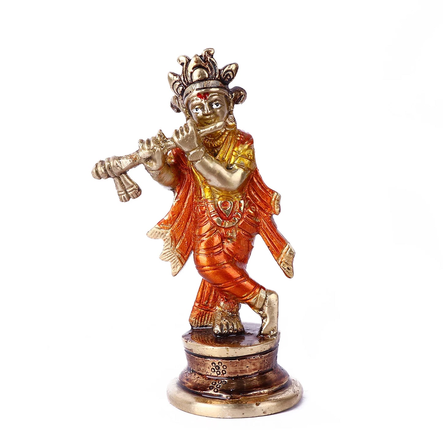 Krishna Colorful Brass Idol