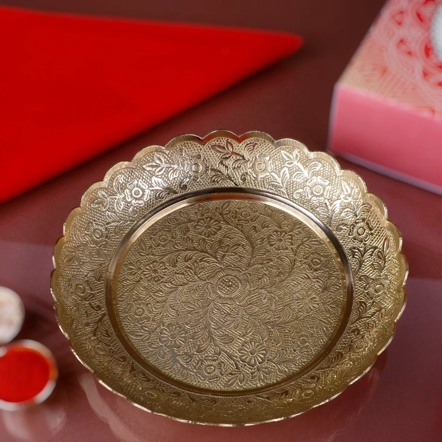 Brass Nakashi Puja Thali