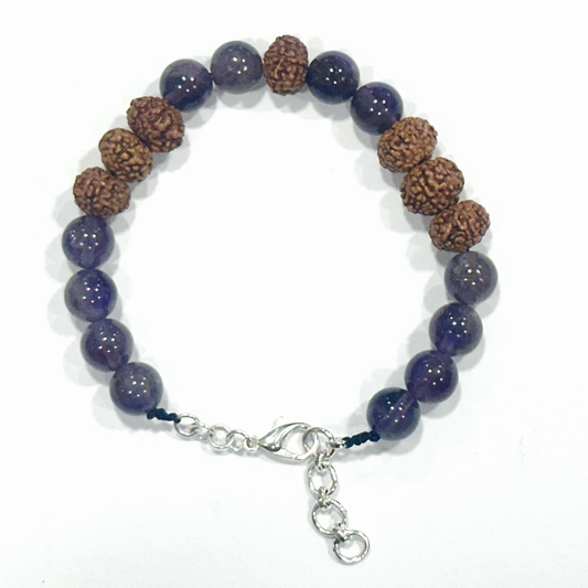 bracelet with round purple beads