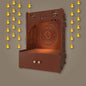 Om Chakra Brown Temple with Light & Shelf