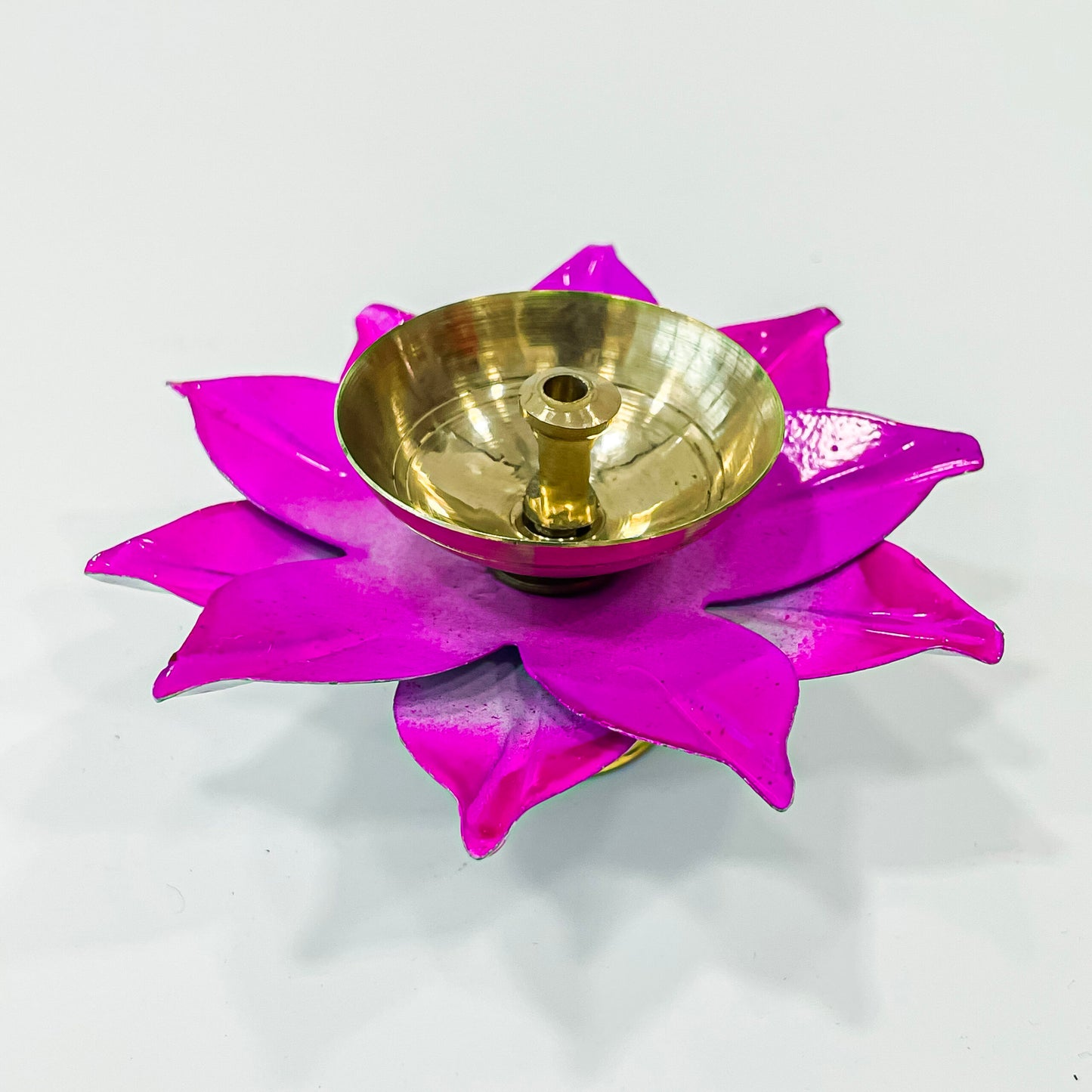 Colourful Brass Diya Combo