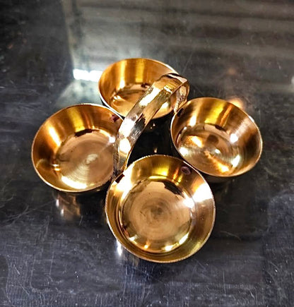 Combo: Crystal Big Diya and Pure Brass Choupala Chamukh