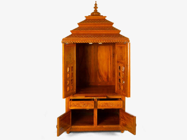 Pure Handicraft Teak Wood Pooja Mandir for Home