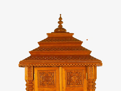 Pure Handicraft Teak Wood Pooja Mandir for Home