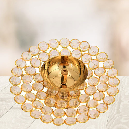Round Crystal Diya
